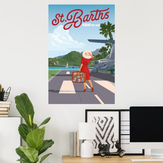 St Barths Tarmac Poster (Thuiskantoor)