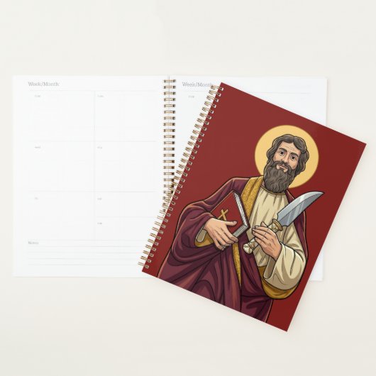 St. Bartolomeus de Apostel Comics Stijl Katholiek Planner (Display)
