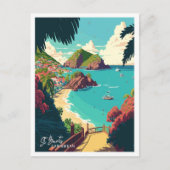 St Barts Caribbean Art Travel  illustratie Briefkaart (Voorkant)