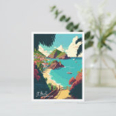 St Barts Caribbean Art Travel  illustratie Briefkaart (Staand voorkant)