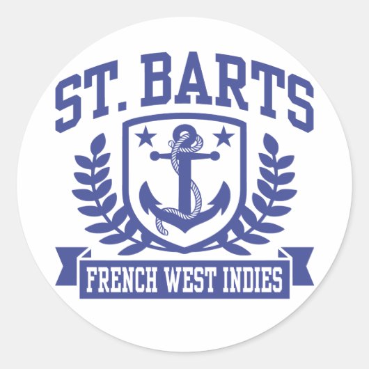 St. Barts French West Indies Ronde Sticker (Voorkant)