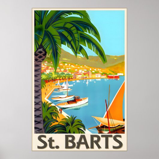 St Barts Tropisch Strand Reisposter Roger Poster (Voorkant)