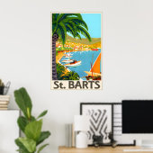 St Barts Tropisch Strand Reisposter Roger Poster (Thuiskantoor)