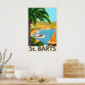 St Barts Tropisch Strand Reisposter Roger Poster (Keuken)