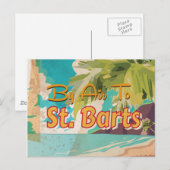 St. Barts Vintage Reisposter Briefkaart (Voorkant / Achterkant)