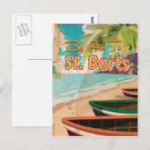 St. Barts Vintage Reisposter Briefkaart (Voorkant / Achterkant)