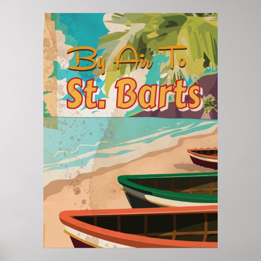 St. Barts Vintage Reisposter Poster (Voorkant)