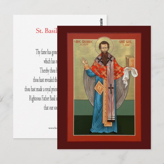 St. Basil de Grote Gebed Kaart (Voorkant / Achterkant)