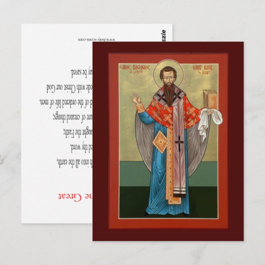 St. Basil de Grote Prayer-kaart Briefkaart (Voorkant / Achterkant)