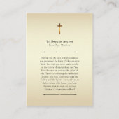 St. Basil of Ancyra Orthodox Christian Prayer Card Plaatskaartje (Achterkant)