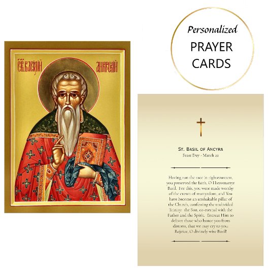 St. Basil of Ancyra Orthodox Christian Prayer Card Plaatskaartje