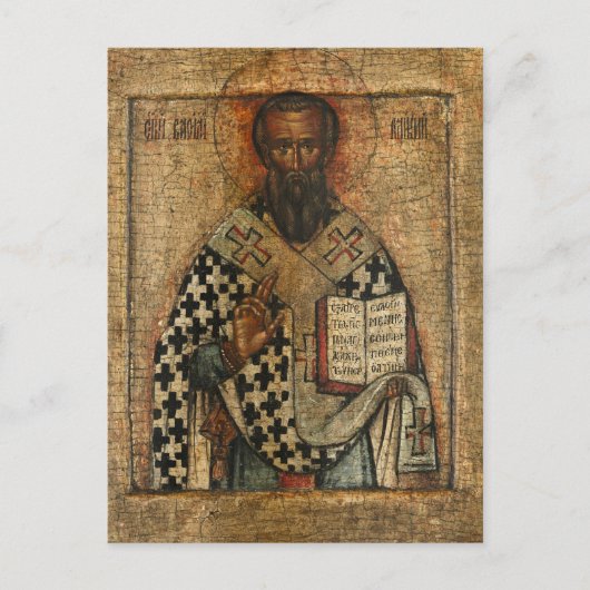 St. Basil the Great Orthodox Christian Icon Briefkaart (Voorkant)