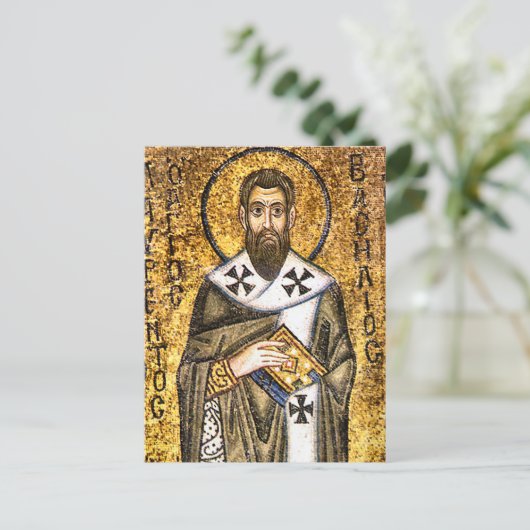 St. Basilicum orthodox Christelijk icoon Briefkaart (Staand voorkant)