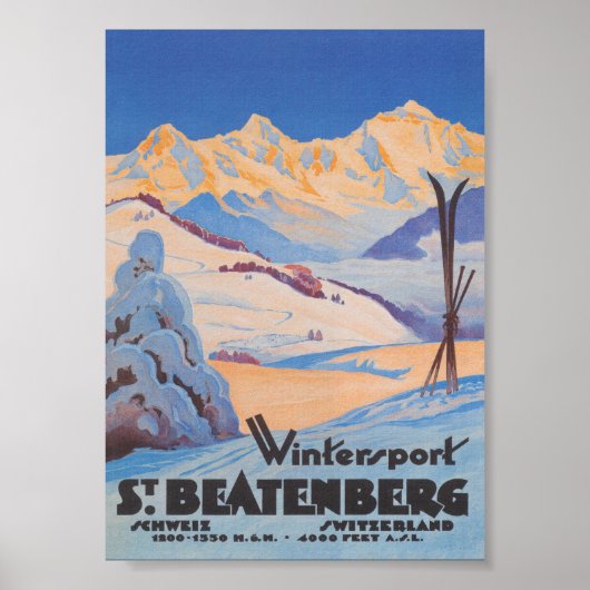 St. Beatenberg, Zwitserland Vintage Travel Poster (Voorkant)