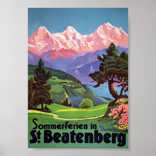 St. Beatenberg, Zwitserland Vintage Travel Poster (Voorkant)