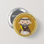 St. Bede the Venerable Ronde Button 5,7 Cm (Voorkant /achterkant)