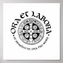 St. Benedict Calligrafie-Poster