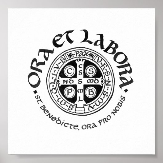 St. Benedict Calligrafie-Poster Poster (Voorkant)
