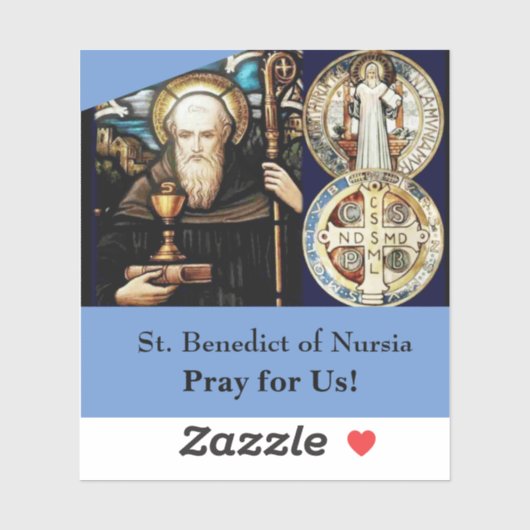 St Benedict Custom-Cut Vinyl Sticker (Vel)