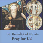 St Benedict Custom-Cut Vinyl Sticker (Voorkant)