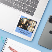 St Benedict Custom-Cut Vinyl Sticker (Laptop met iPhone)