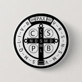 St. Benedict ""Devil-Chasing"-medaille Ronde Button 5,7 Cm (Voorkant)