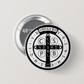 St. Benedict ""Devil-Chasing"-medaille Ronde Button 5,7 Cm (Voorkant /achterkant)