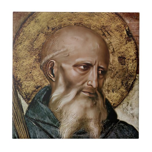St Benedict katholieke Saint Fra Angelico Tegeltje (Voorkant)