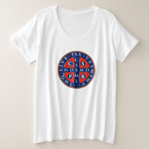 St. Benedict medaille ontwerp Grote Maat T-shirt
