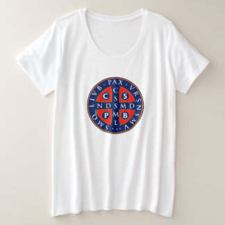 St. Benedict medaille ontwerp Grote Maat T-shirt