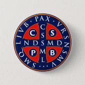 St. Benedict medaille ontwerp Ronde Button 5,7 Cm (Voorkant)