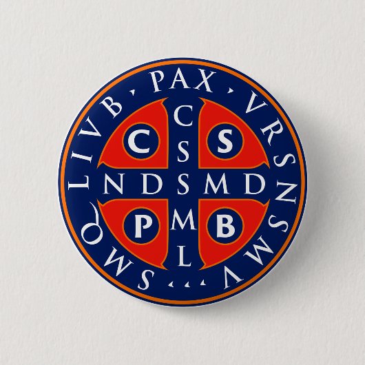 St. Benedict medaille ontwerp Ronde Button 5,7 Cm (Voorkant)