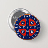 St. Benedict medaille ontwerp Ronde Button 5,7 Cm (Voorkant /achterkant)
