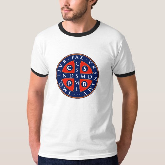 St. Benedict medaille ontwerp T-shirt (Voorkant)