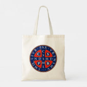 St. Benedict medaille ontwerp Tote Bag (Achterkant)