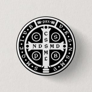 St. Benedict-medaille Ronde Button 3,2 Cm