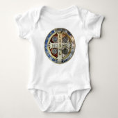 St Benedict Medal Baby Onezie Romper (Voorkant)