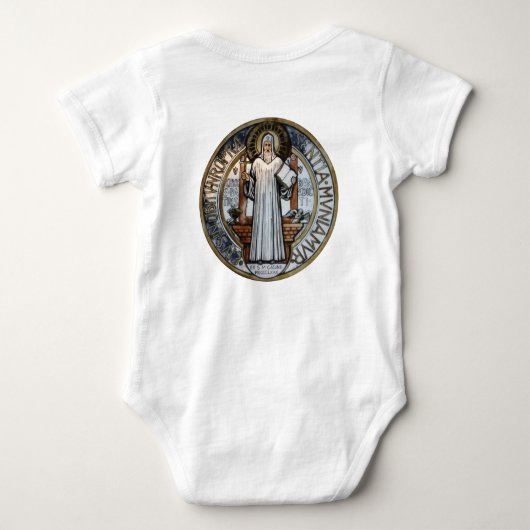 St Benedict Medal Baby Onezie Romper (Achterkant)