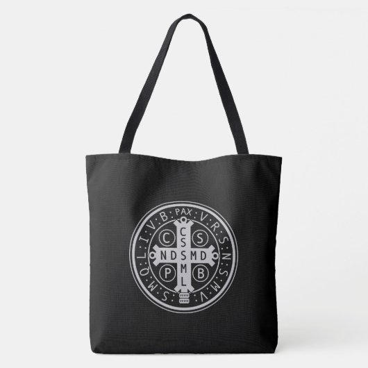 St. Benedict Medal Canvas tas (Achterkant)