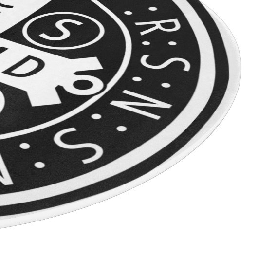 St. Benedict Medal Glass Cutting Board Snijplank (Hoek)