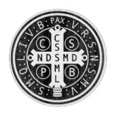 St. Benedict Medal Glass Cutting Board Snijplank (Voorkant)