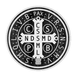 St. Benedict Medal Glass Cutting Board Snijplank