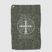 St. Benedict Medal met Latijns gebed Golfhanddoek (Voorkant)