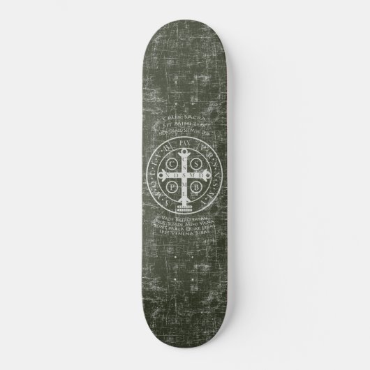 St. Benedict Medal met Latijns gebed Persoonlijk Skateboard (Voorkant)