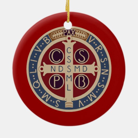 St. Benedict Medal Ornament (Achterkant)