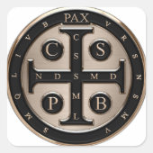 St. Benedict Medal Vierkante Sticker (Voorkant)