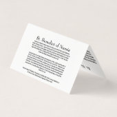  St. Benedict of Nursia Prayer Card Kaart (Achterkant)