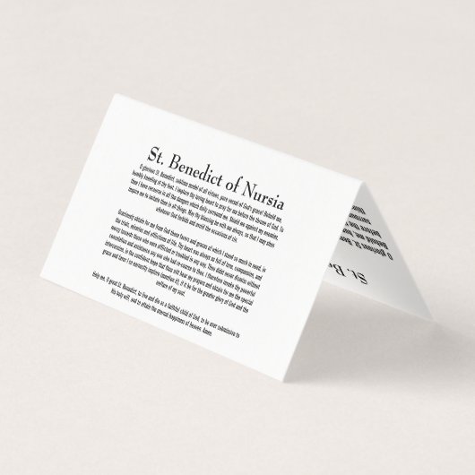  St. Benedict of Nursia Prayer Card Kaart (Achterkant)
