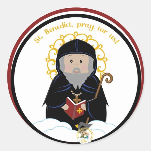St. Benedict Ronde Sticker (Voorkant)