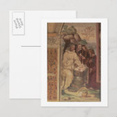 St. Benedict tegen een landschap, van het leven to Briefkaart (Voorkant / Achterkant)